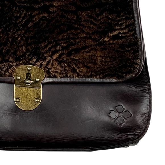 Patricia Nash Lanza Sherpa Hand-Crafted Chocolate Brown Italian Leather Purse - Picture 4 of 15